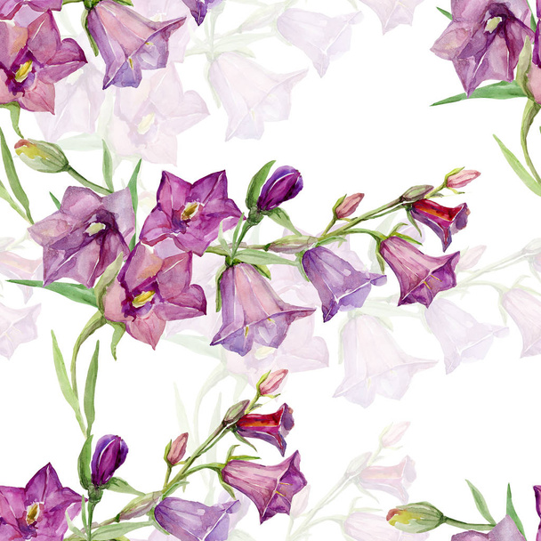 Watercolor bells. Pattern seamless. Image on white and color background. - Photo, Image