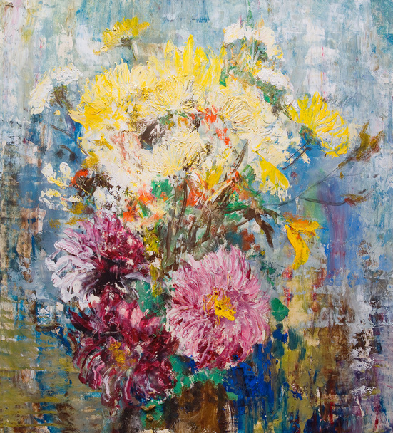Natürmort çiçek, boyalı illüstrasyon - Fotoğraf, Görsel