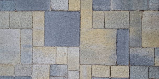 horizontal modern brick street pavement background stone blocks paved road pattern - Photo, Image