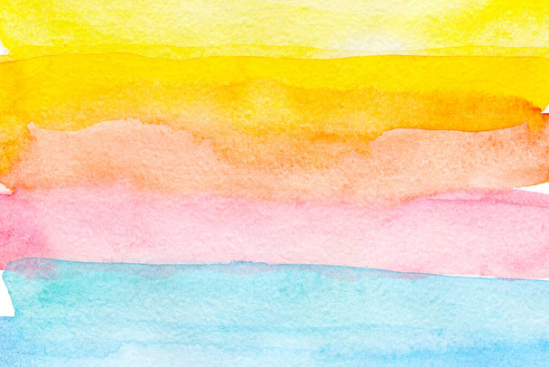 Abstract multicolor rainbow watercolor textured background. business card with space for text or image. - 写真・画像