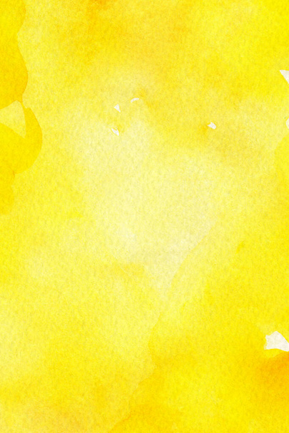 Amarelo laranja dourado abstrato aguarela espirrando fundo cartão de visita com espaço para texto, pintado à mão sobre papel
. - Foto, Imagem