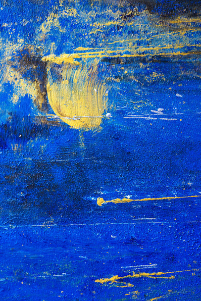 Art abstrait de luxe peinture fond bleu turquoise et or. Contexte artistique abstrait. Huile sur toile. Texture brillante multicolore. Fragment d "œuvre
 - Photo, image