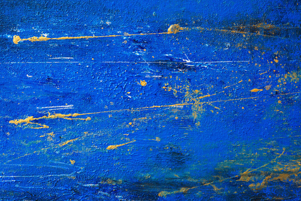 Art abstrait de luxe peinture fond bleu turquoise et or. Contexte artistique abstrait. Huile sur toile. Texture brillante multicolore. Fragment d "œuvre
 - Photo, image