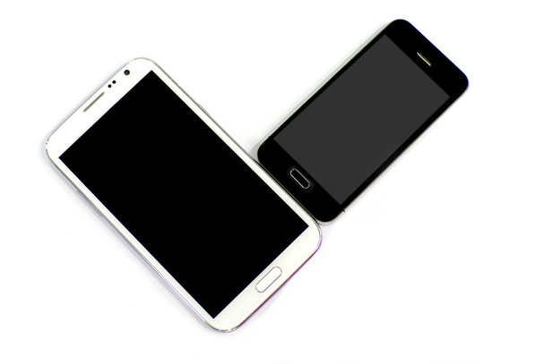 black and white smart phones - 写真・画像
