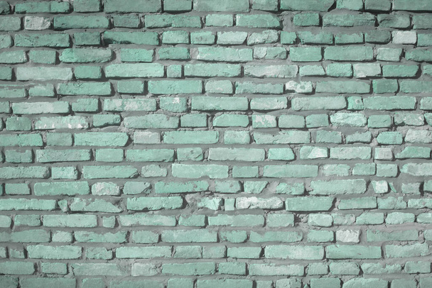 Mur de brique vert ou turquoise comme fond de texture
. - Photo, image