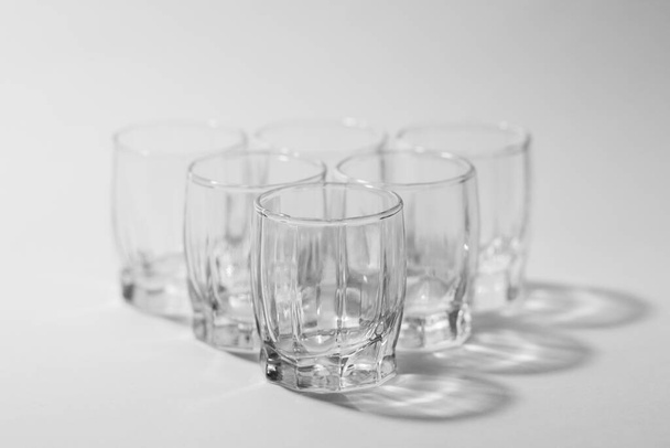 transparent glasses on a gray background - Valokuva, kuva