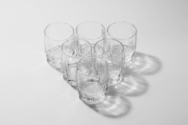 transparent glasses on a gray background - Foto, immagini