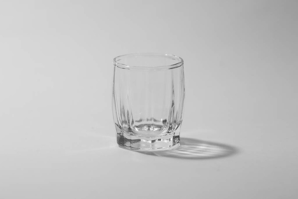 transparent glasses on a gray background - Fotoğraf, Görsel