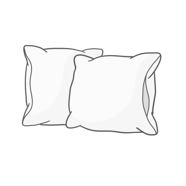 White pillow, cushion vector illustration on a white background - ベクター画像