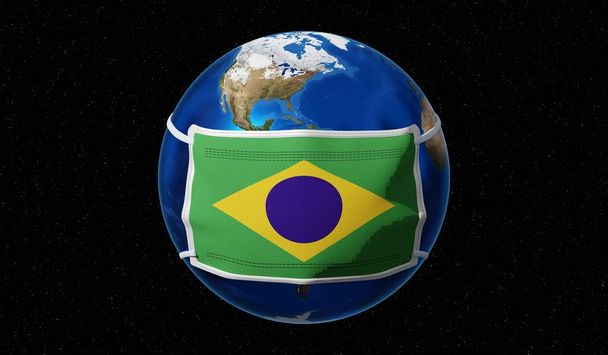Brote mundial de coronavirus pandecimico / gripe - Brasil - Ilustración 3D
 - Foto, imagen