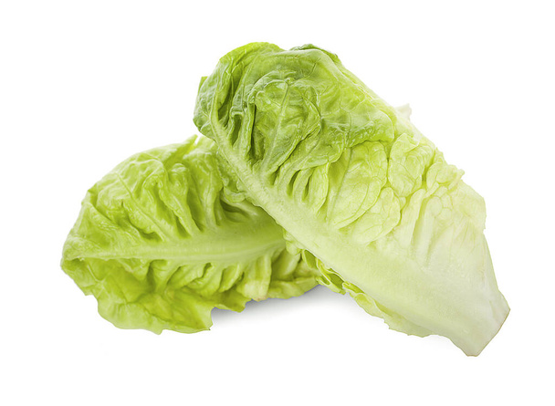 fresh baby cos (lettuce) an isolated on white background - Foto, Imagen