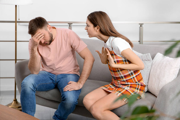 Couple having quarrel at home. Relationship problems - Valokuva, kuva