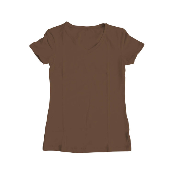 Pak dit Pretty Girls Tshirt Mock Up In Royal Brown Color, om uw ontwerp en logo luxueuzer te maken. - Foto, afbeelding
