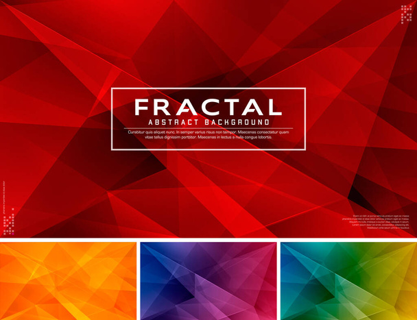 Modern fractal abstract background. Low poly and fractal vector background series, applicable for web background, design element ,wall poster, landing page, wall paper, and social media element - Vektör, Görsel