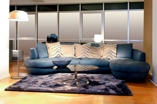 Blue sofa - Foto, afbeelding