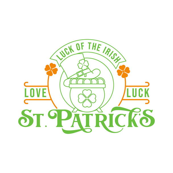 St. Patrick's Day Vector Illustration. Happy St. Patrick's Day vector flat design template for background, banner, poster, greeting card. Happy St. Patrick's Holiday celebration. - Vector, Image