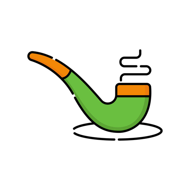 Smoke Pipe flat icon vector illustration. Smoke Pipe icon design isolated on white background. St. Patricks Day vector illustration. St. Patrick's Day vector icon trendy flat symbol. - Vector, Image
