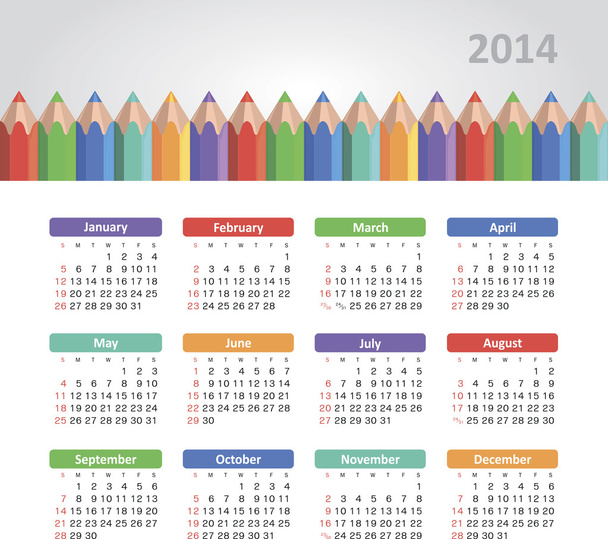 calendrier 2014
 - Vecteur, image