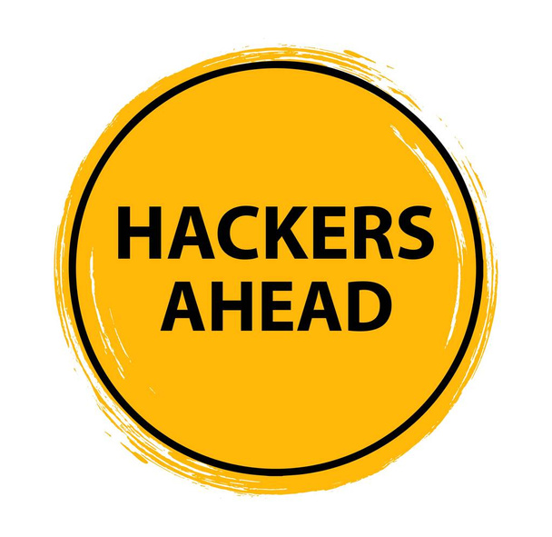 хакери передній знак на білому тлі
 - Вектор, зображення