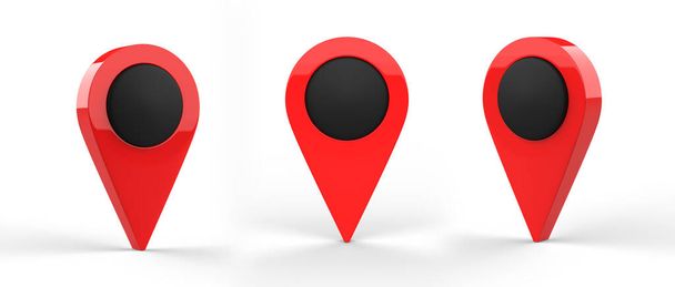 Ukazatel GPS.navigator pin izolovaný na bílém pozadí. 3D ilustrace - Fotografie, Obrázek