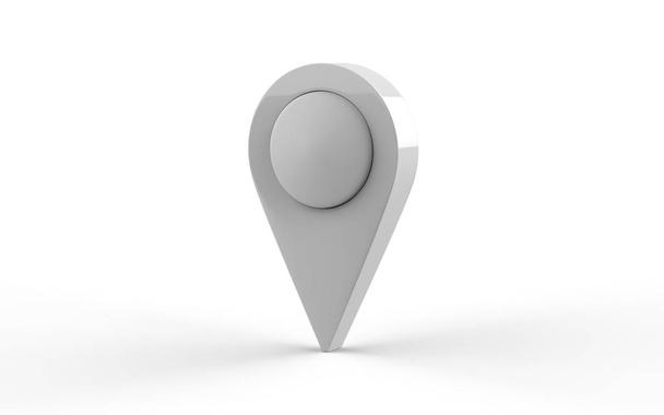 GPS.navigátor pin mutató elszigetelt fehér háttérrel. 3d illusztráció - Fotó, kép