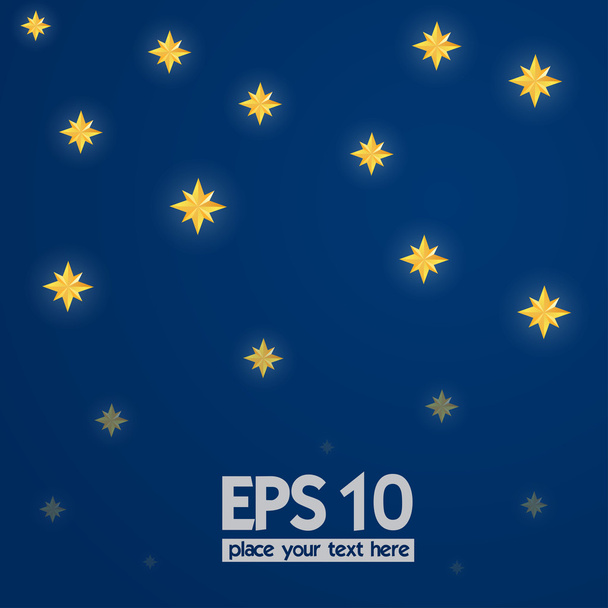 Vector sky with many golden stars background - Διάνυσμα, εικόνα