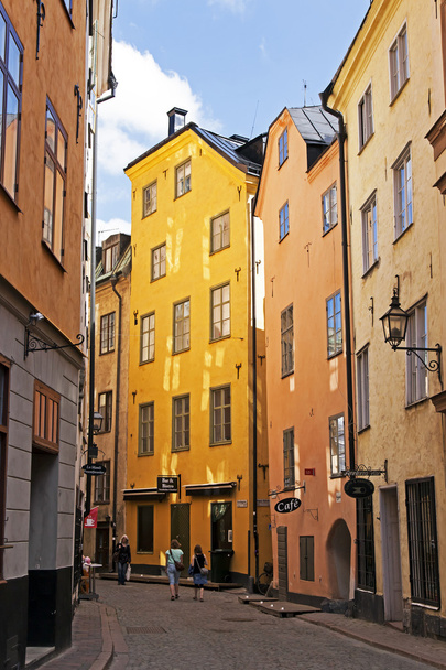 Stockholm . The narrow streets of the old town on the island of Gamla Stan - Foto, Imagem