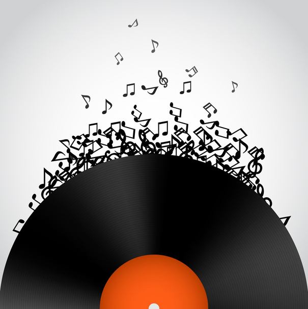 Abstract music background. Vinyl disk - Vector, afbeelding
