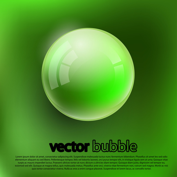 Bubbles on a green background. - Vector, imagen
