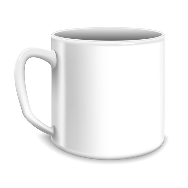 Векторная иллюстрация большой белой чашки
 - Вектор,изображение