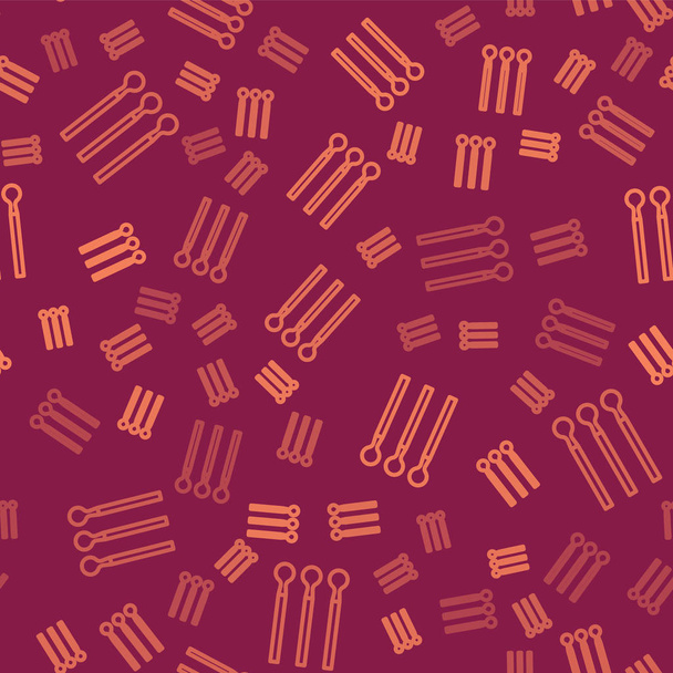 Ligne brune Correspond à l'icône isolée motif sans couture sur fond rouge. Illustration vectorielle
 - Vecteur, image