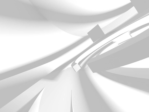 Abstract White Architecture Design Concept. 3d Render Illustration - Fotoğraf, Görsel