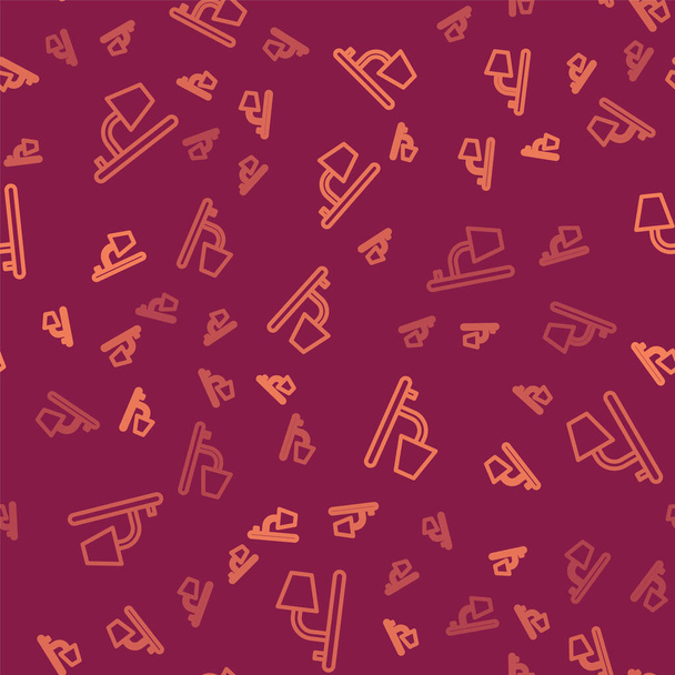Ligne marron Applique icône isolée motif sans couture sur fond rouge. Applique murale. Illustration vectorielle
 - Vecteur, image