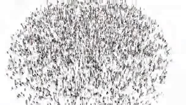 Animation 3d de la foule de rassemblement formant la cellule du virus corona
 - Séquence, vidéo