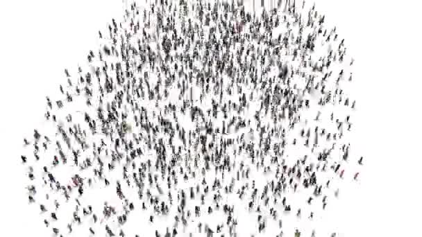 3d animation of People gathering and forming scull shape - Footage, Video