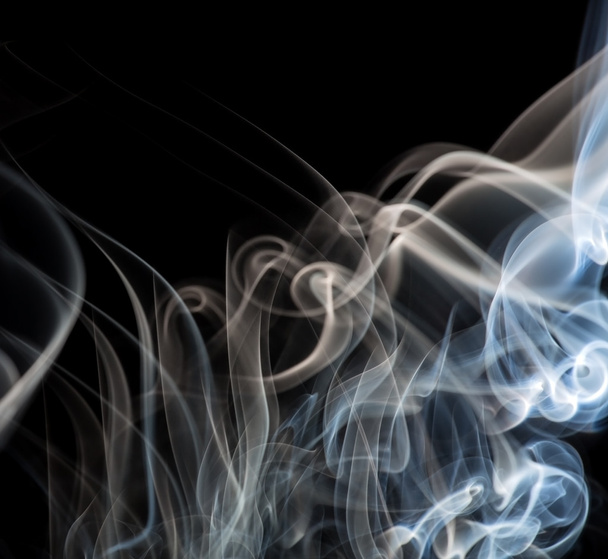 grey and blue smoke curls - Foto, Imagen