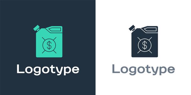 Δοχείο Logotype για το εικονίδιο λαδιού μηχανής που απομονώνεται σε λευκό φόντο. Λάδι. Υπηρεσία και επισκευή αλλαγής λαδιών. Πινακίδα λαδιού μηχανής. Στοιχείο προτύπου σχεδιασμού λογότυπου. Εικονογράφηση διανύσματος - Διάνυσμα, εικόνα