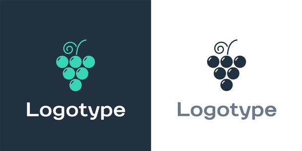 Logotype Szőlő gyümölcs ikon elszigetelt fehér alapon. Logó tervezési sablon elem. Vektorillusztráció - Vektor, kép