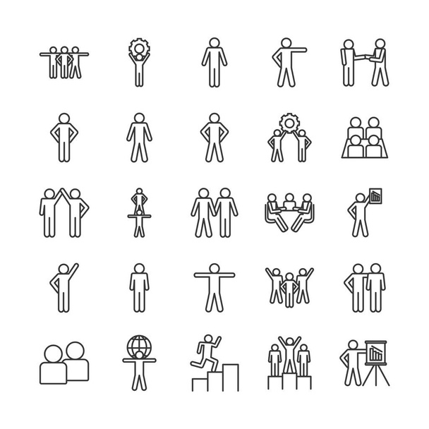 Isolated avatars line style icon set vector design - Vector, afbeelding