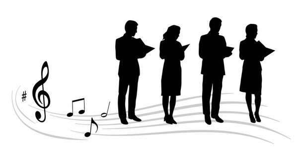 Музыкальная графика с хором в векторном качестве
 - Вектор,изображение