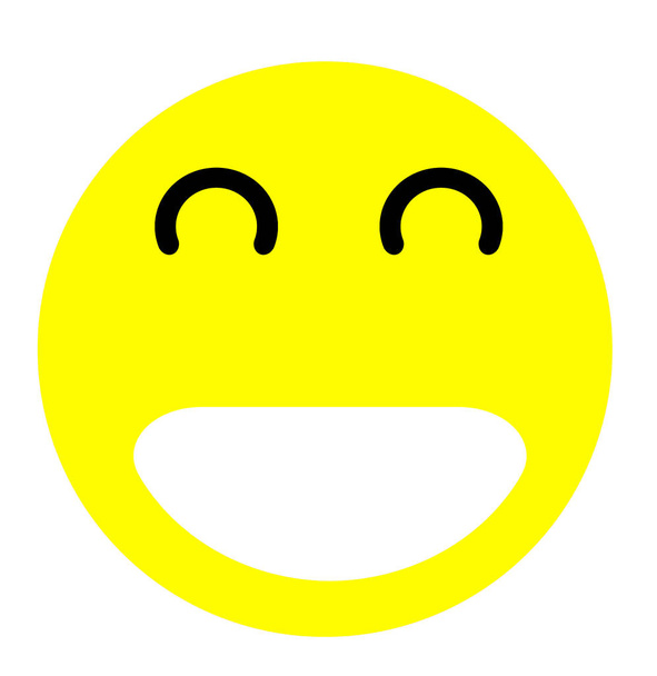 großer gelber Smiley auf weißem Hintergrund - Foto, Bild