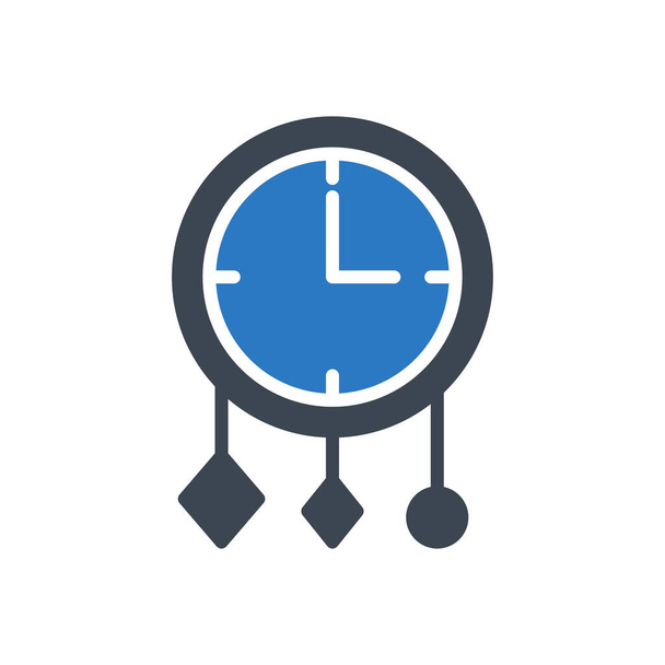 clock  vector glyph color icon - Vecteur, image