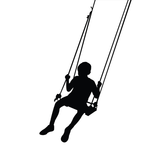 a child swinging body silhouette vector - Vector, Image