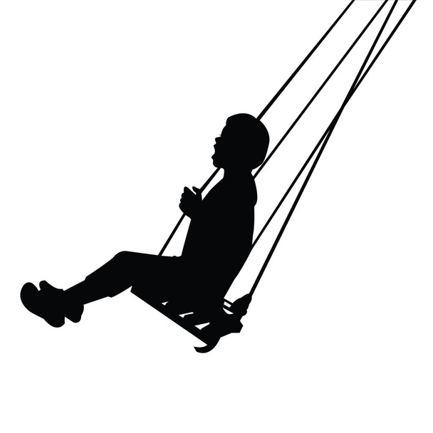 a child swinging body silhouette vector - Vector, Image