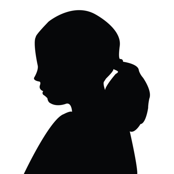 une fille tête silhouette vecteur - Vecteur, image