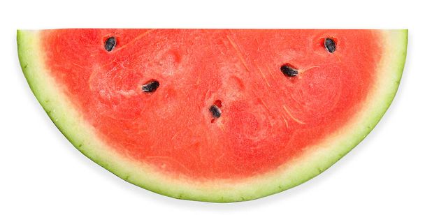 Wassermelone und Scheibe isoliert auf weißem Wassermelonenschneidepfad - Foto, Bild