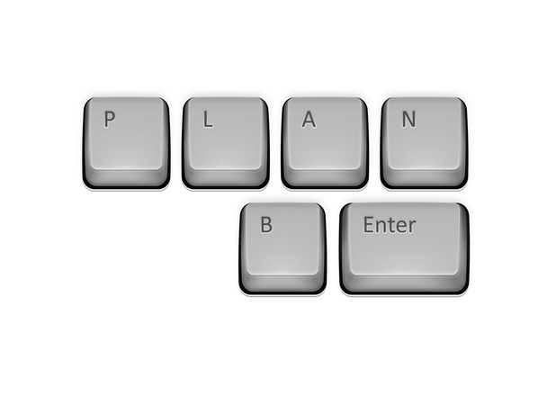 Phrase Plan B on keyboard and enter key. Vector concept illustra - Vector, Image