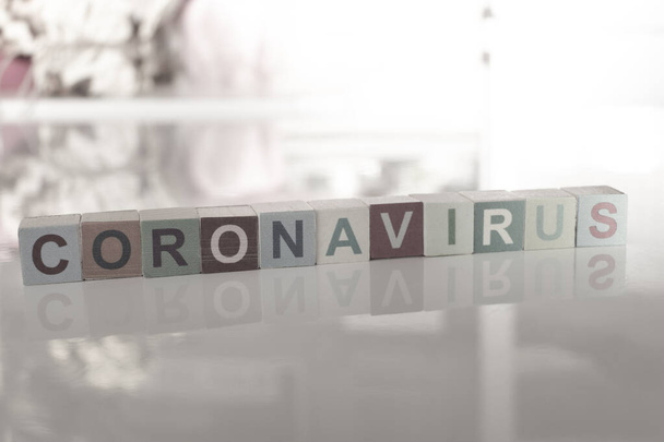 Coronavirus Game CUbe Letters on a White Background - Foto, immagini