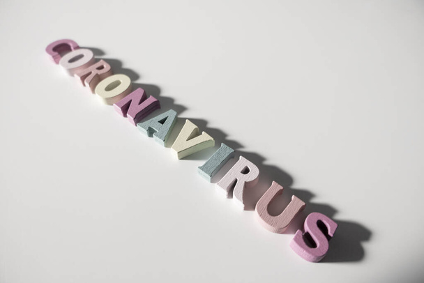 Coronavirus Colorful Game Letters on a White Background - Valokuva, kuva