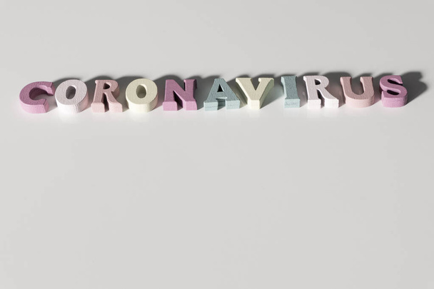 Coronavirus Colorful Game Letters on a White Background - Valokuva, kuva